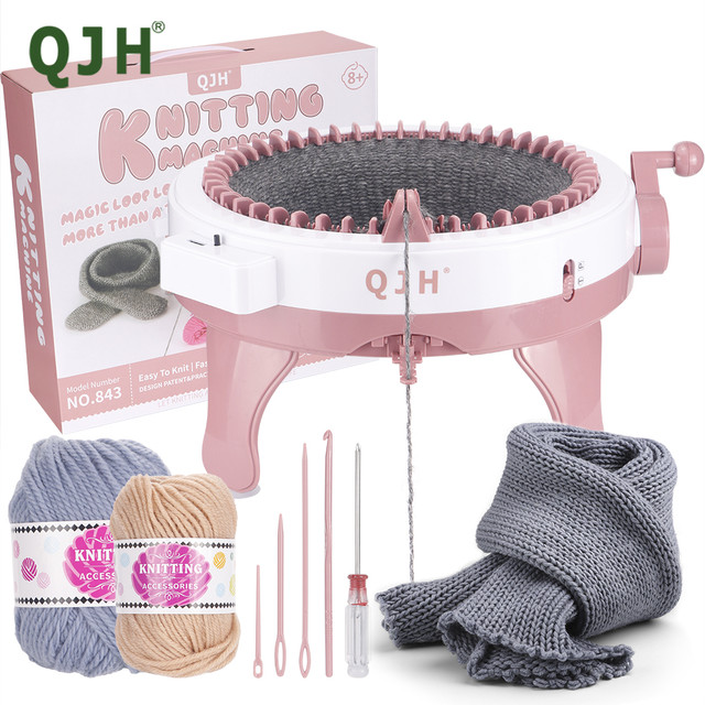 QJH Knitting Machine 48 Needles, Smart Loom with Row Counter, DIY Knitting  Board Rotary Double Loom, Suitable Adults or Childs - AliExpress